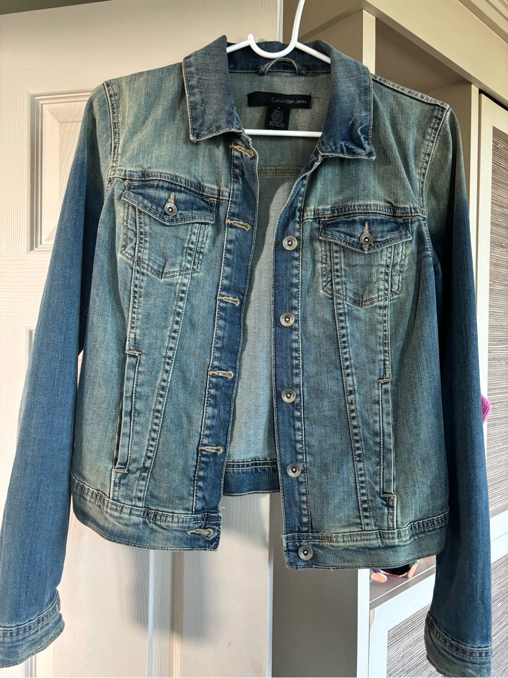 Calvin Klein Jeans Faded Blue Denim Trucker Jacket
